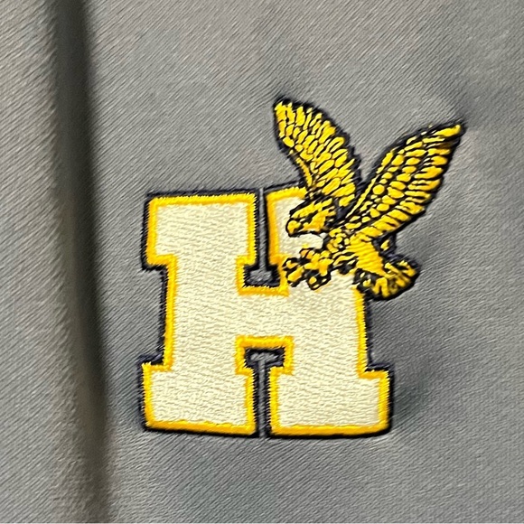 Adidas Men’s ClimaWarm Gray Track Pants Size L with Embroidered “H” & Eagle Logo - Picture 2 of 9